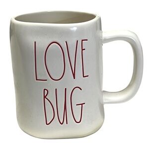 Rae Dunn Love Bug Mug White and Red‎ Coffee Farmhouse Style Kitchen Ceramic Mug